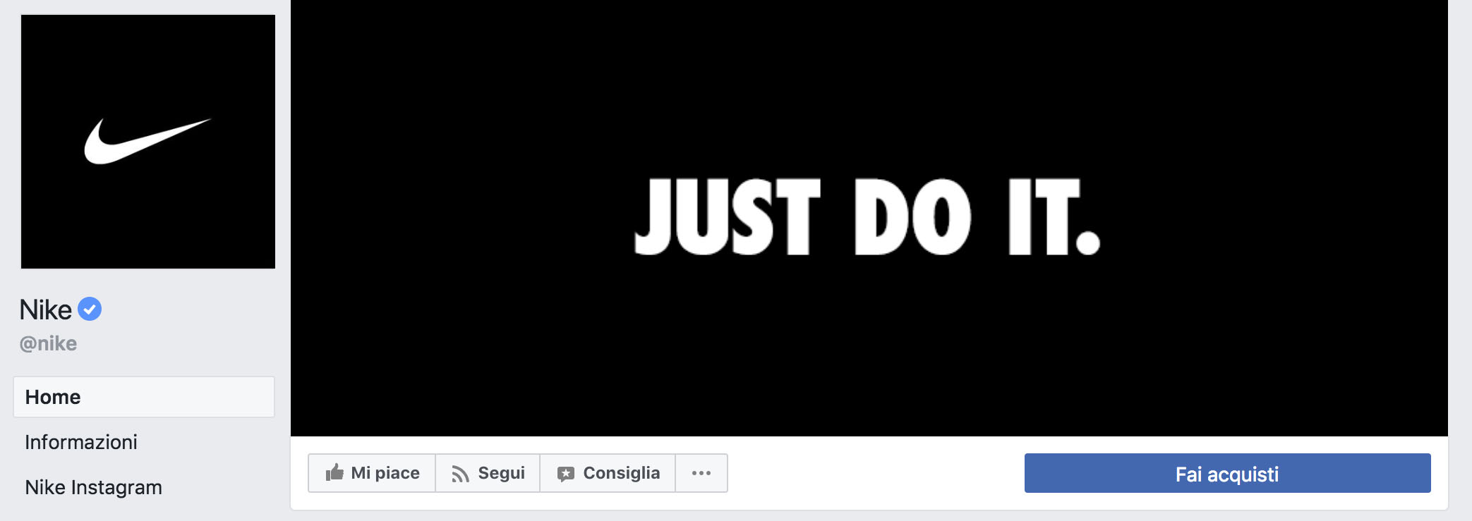 Scegliere il font adatto: Nike fanpage